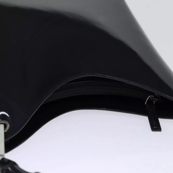 GUCCI Bamboo Hand Bag Enamel Black Auth - Picture 8 of 15